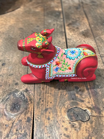 Hand Painted Wooden Nandi & Home Decor, Table Top Decor and Return Gift for auspicious Event.